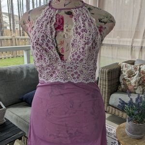 Lavender & Lace Sheer CoverUp Dress